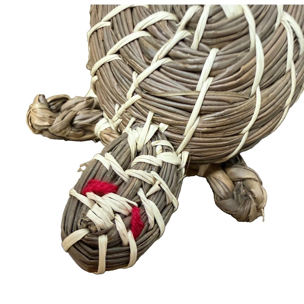 Vintage Basket Turtle Tortoise Mexican Coiled Effigy - Picture 2 of 9